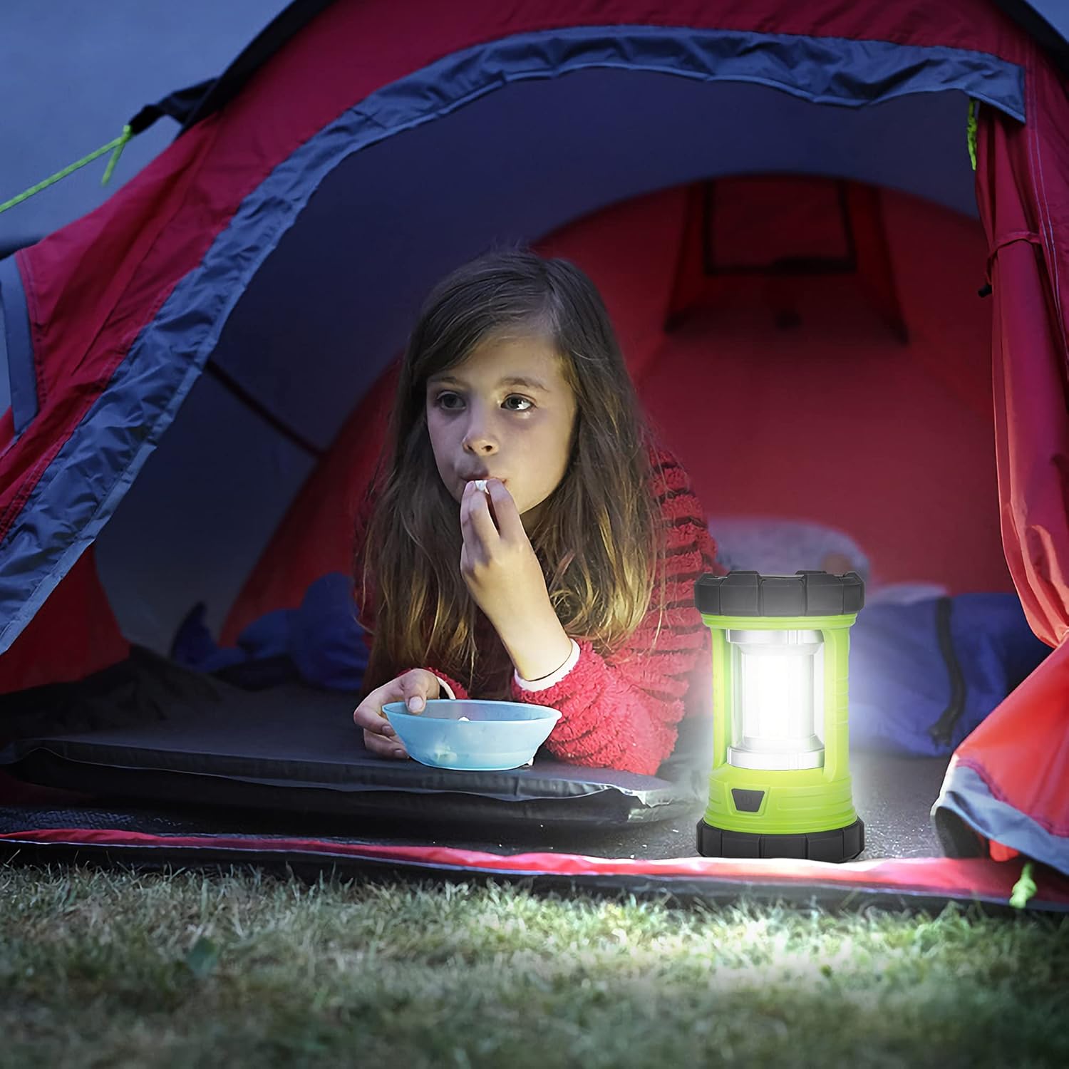 Camping Lantern, 3000LM LED Rechargeable Battery Operated Lantern, 5 Light Modes, COB Waterproof Lantern Flashlight, Camping Light for Power Outage, Hurricane, Survival, Hiking - Image 6